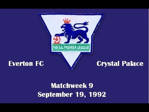 FA Premier League. Season 1992-1993. Matchweek 9. Everton FC - Crystal Palace - 0:2. Highlights.