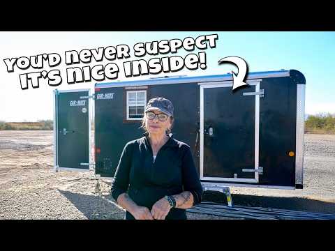 She converted a cargo trailer into a tiny home for $7k - & it's cute!