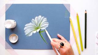 Tricks to PAINTING WHITE FLOWERS - Realistic Daisy Painting Tutorial