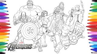 THE AVENGERS Coloring Pages | Coloring Painting Avengers Iron Man Captain America Thor Hulk