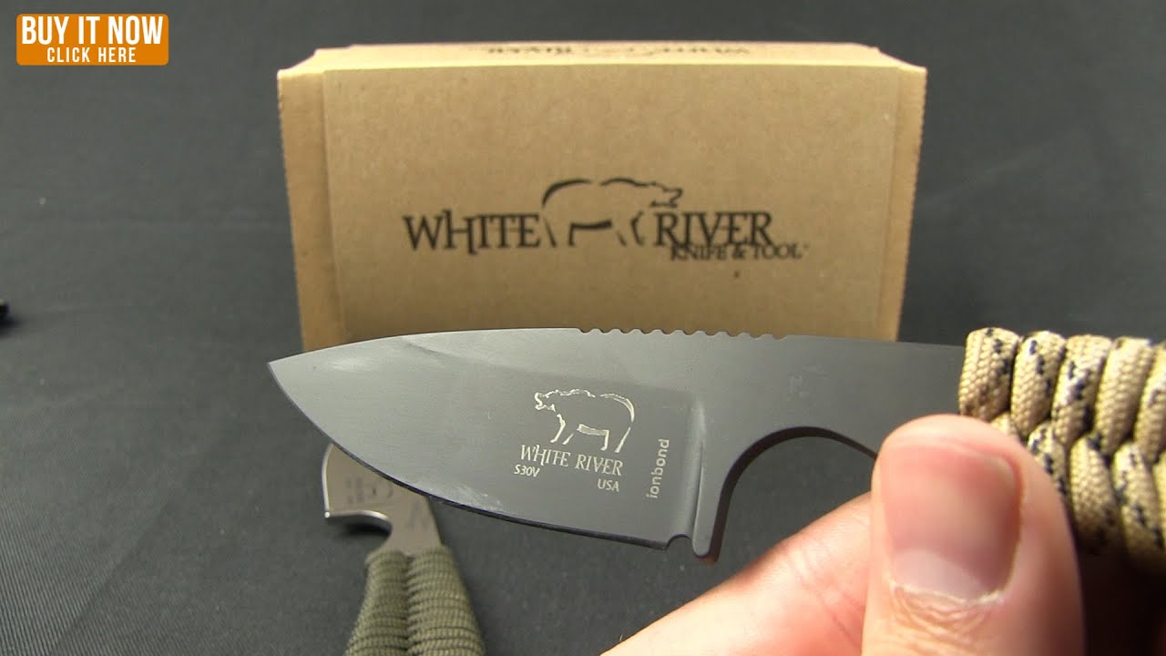 White River Knives Backpacker Knife Desert Camo Paracord (3" Black)