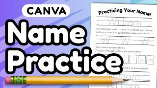 DIY Name Tracing Worksheet | Canva Tutorial for Beginners
