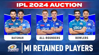 IPL 2024 MI Retained Players List | Mumbai Indians Retained Players 2024 | MI Squad 2024 Retained