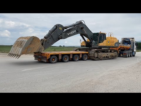 Loading And Transporting The Volvo EC700 Excavator - Fasoulas Heavy Transports