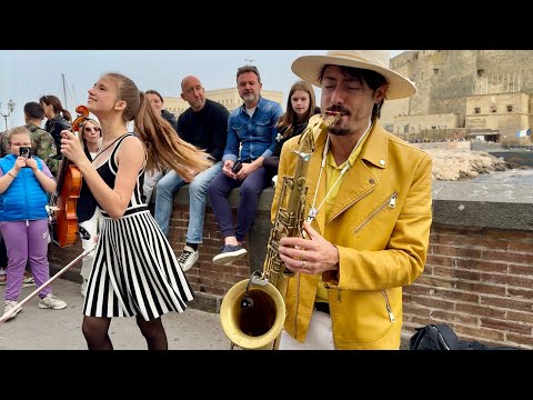 Dance Monkey - Karolina Protsenko & Daniele Vitale | Violin & Sax Street Performance
