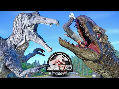 Black Indominus Rex vs Spinosaurus, Scorpius Rex (E750) Dinosaurs Fight 🌍 JURASSIC WORLD EVOLUTION