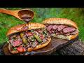 Cooking A Chicago Style Italian Beef Sandwich In The Wild Bushcraft Outdoor Cooking
