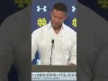 Marcus Freeman speaks about Notre Dame being 17.5 point underdogs vs Ohio State? #shorts