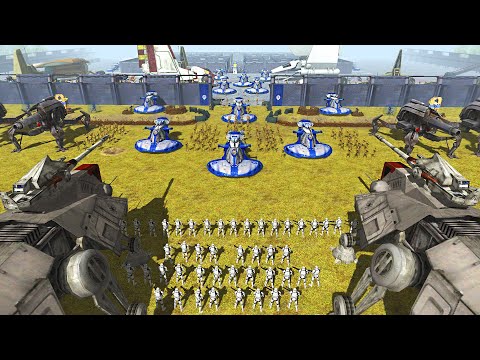 CLONES Charge Droid Army's Impossible Fortress... - Men of War: Star Wars Mod Battle Simulator