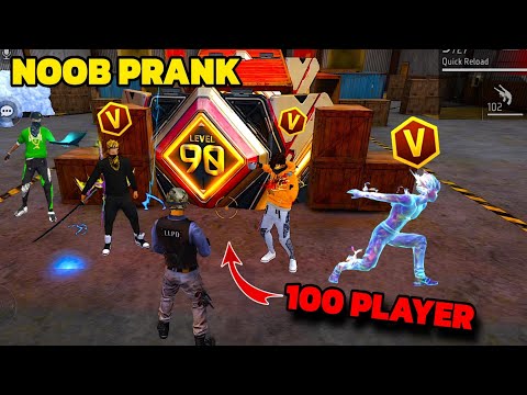 Noob Prank With V BADGE PLAYER 😱 AND 100 LEVEL PLAYER 😨 Garena free fire
