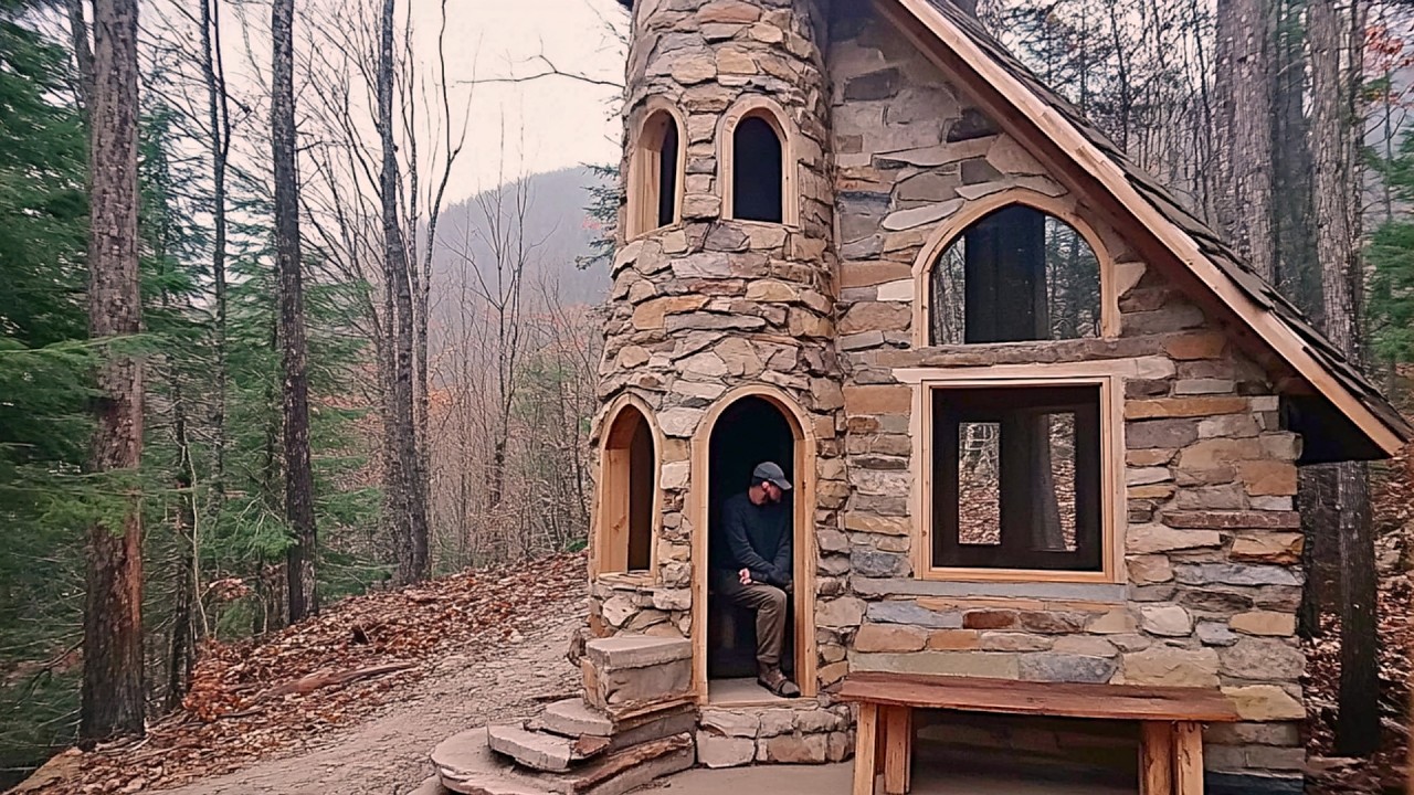 Man Builds TOWER Shaped House in the Forest | by @lesnoy_craft8607