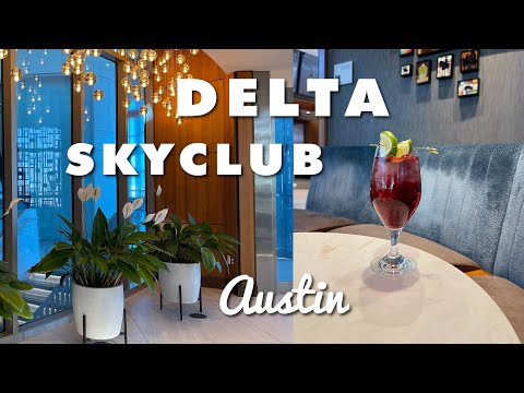 Delta Sky Club Lounge em Austin TOUR - Revisão do lounge do aeroporto - Ative o CC