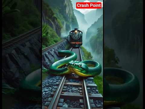 Deadly Encounter: Train vs Giant Anaconda on Mountain Cliff