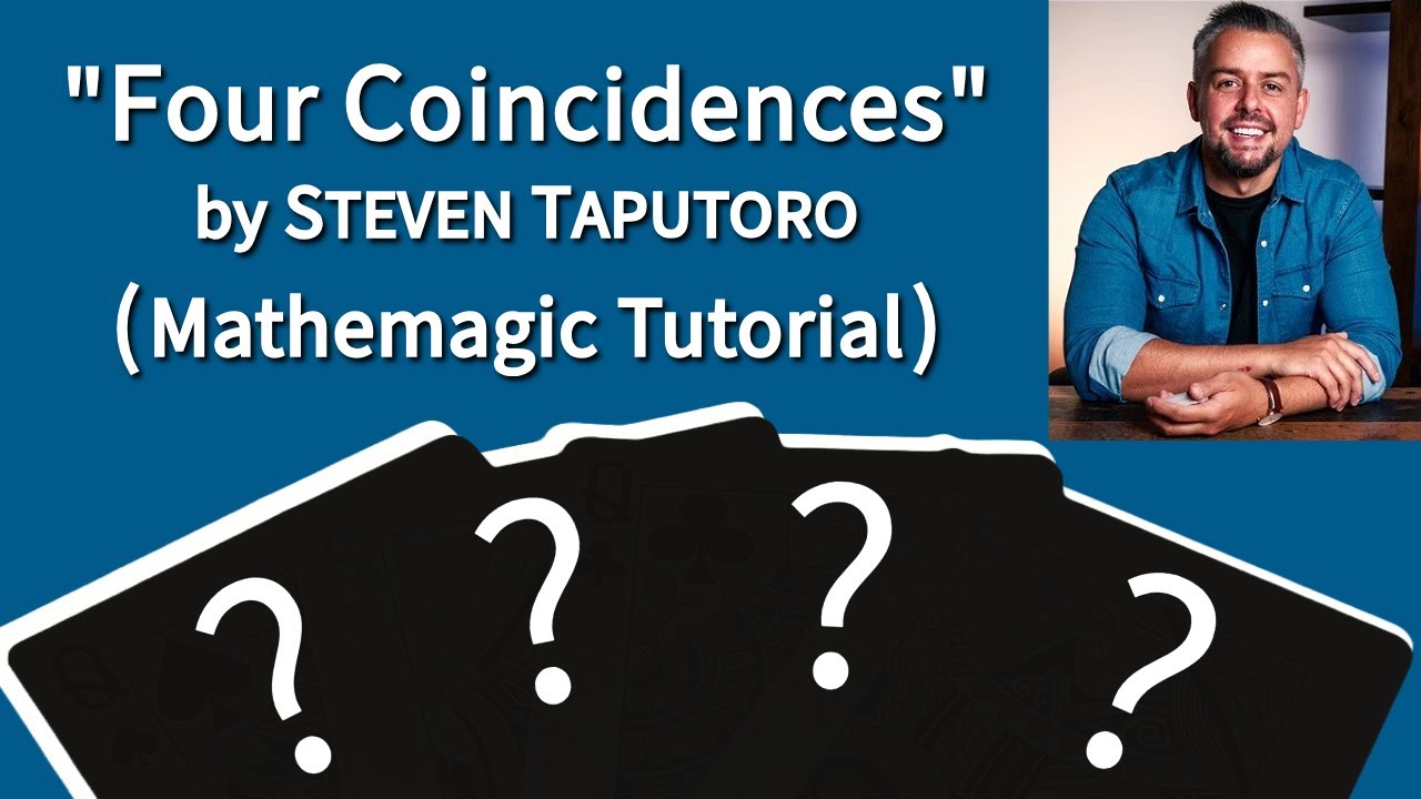 MATHEMAGIC TUTORIAL for the "Four Coincidences" CARD TRICK by Steven Taputoro! (Math Card Magic 💎)