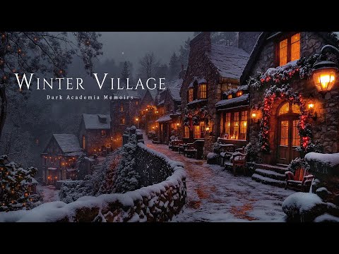Tranquil Winter Village Retreat on the Hills | Dark Academia Piano Ambience for Study & Reflection