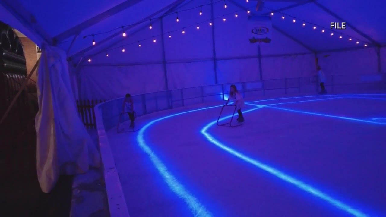 Tour of the skating rink at the Winter Wonderland of Lights in Marshall, TX.
