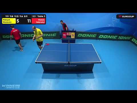 09:30 Maksym Nikolenko 2 - 3 Mykola Halynskyi 15.05.2023 TT Euro.Cup Ukraine Star. Table 3