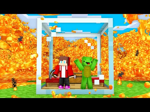 EPIC LAVA TSUNAMI vs. Mikey & JJ Doomsday GLASS Bunker - Minecraft (Maizen)