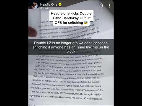 Headie One Kicks Double Lz Out OFB For Snitching On Bandokay!
