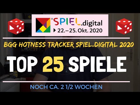 BGG Hotness Tracker: Top 25 Spiele zur SPIEL.digital 2020 - Stand Anfang Oktober