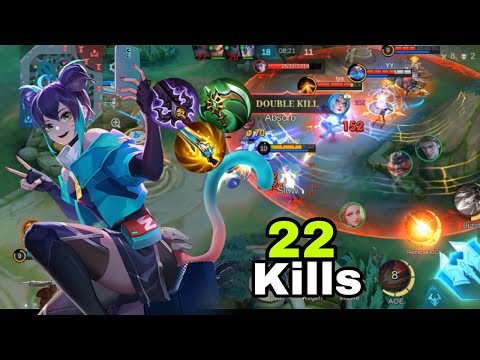 22 Kills!! Wanwan Maximum Attack Speed Build 100% Deadly!! Mobile Legends 