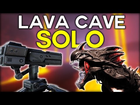 SOLO Defending my Ragnarok Lava Cave in ARK...