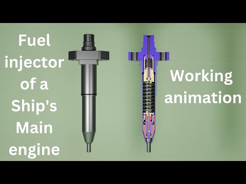 Fuel injector working animation of a Ship's Main engine