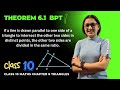 Theorem 6 1 Basic Proportionality Theorem BPT Chapter 6 Class 10 Triangles CBSE PSEB ISC