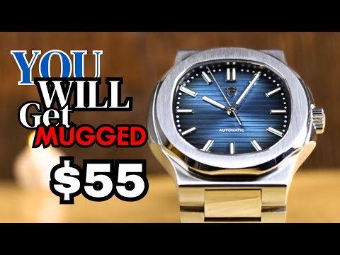 OHUGNA Pagani Design Watch for Men Automatic Mechanical Watch, 42mm Skeleton Dial, Automatic Winding, Sapphire Crystal, Luxury Business, Casual, 100M Water Resistant, Luminous Men's Watch (Blue) video review thumbnail