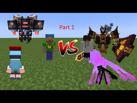 Choose Boss To Fight Opponent's Boss - AME Vs RecyclingTiger  - Minecraft Boss Battle Part 1