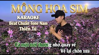 MỘNG HOA SIM | Karaoke Tone Nam Thấp – Beat Gốc Dễ Hát Không Bè | Thiên Tú 2026 
