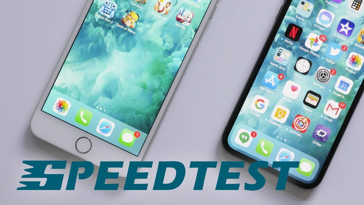 Apple iPhone x versus iPhone 8 Plus: speedtest