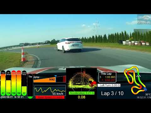 Tor Łódź  - GT86 - track day 1:01.498