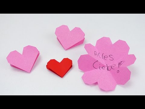 Heart & flower in one | Great instructions for a flower-shaped card | Mother's Day gift