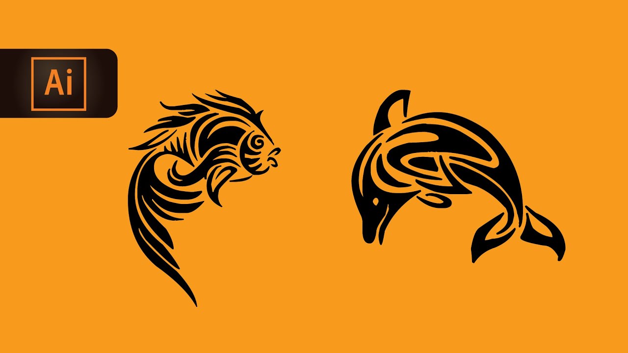 Create a Vector Fish within one minute | Illustrator Tutorial