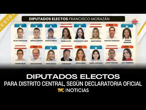 Diputados electos en el Distrito Central, según declaratoria del CNE