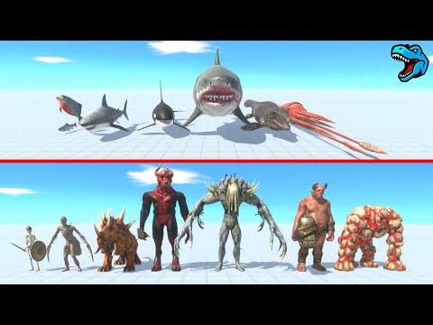 Aquatic Animals vs Infernals - ( Animal Revolt Battle Simulator ) YT38KMRE