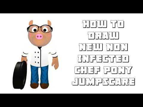 How to Draw New Non Infected Chef Pony Jumpscare - Roblox Piggy Step by Step