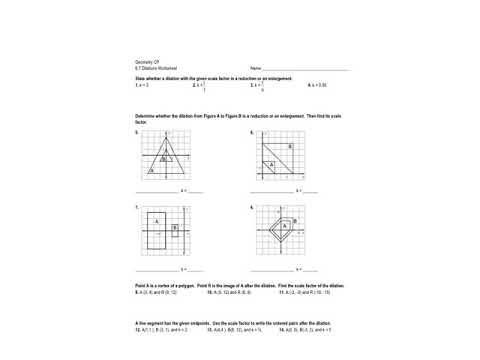 8th Grade Dilations Worksheet