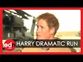 Dramatic moment Prince Harry runs for his.