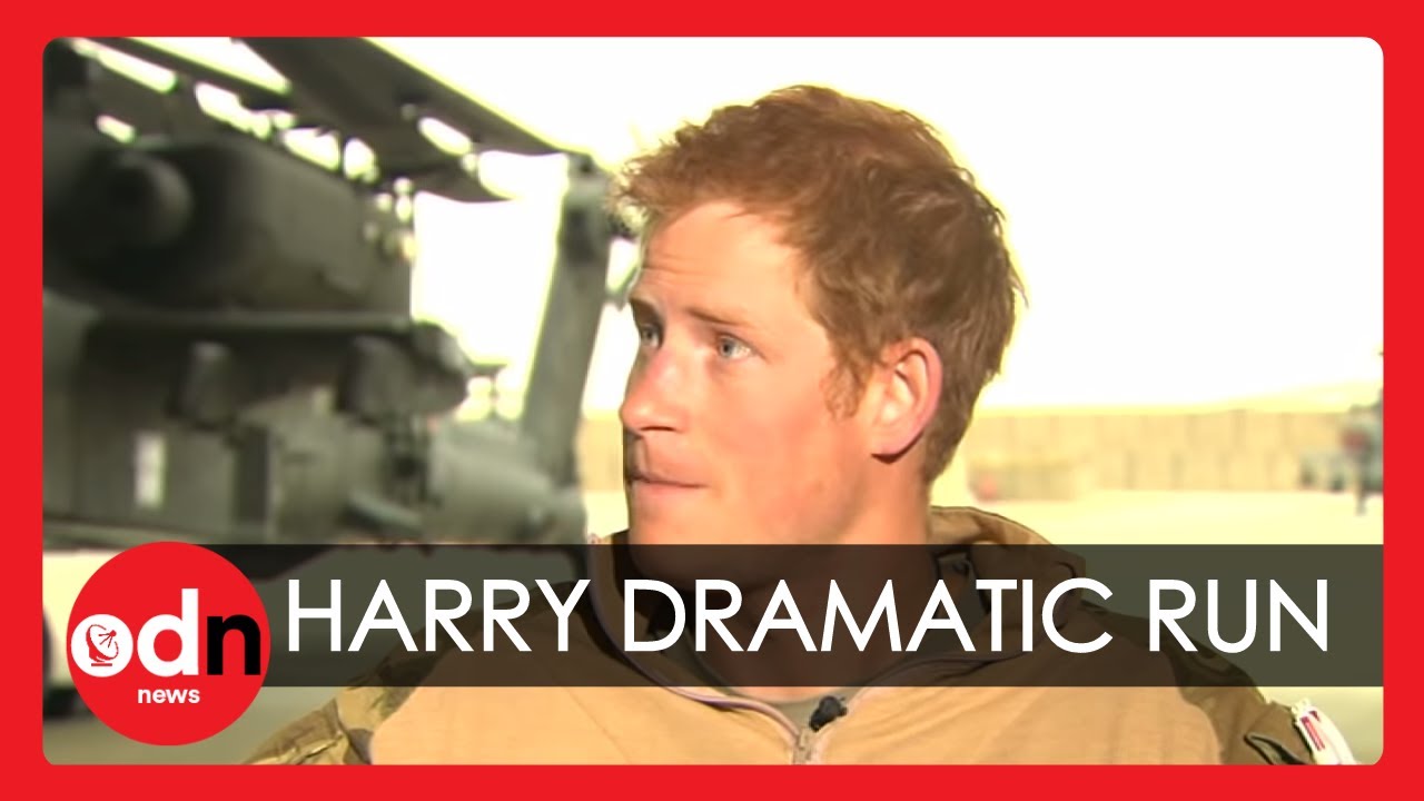Dramatic moment Prince Harry runs for his helicopter during Afghanistan interview thumnail