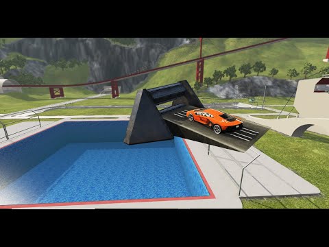 Cars Jumping Into Pool through Large Roller – BeamNG.Drive | beamng drive