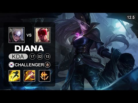 Diana Jungle vs Lee Sin - KR Challenger - Season 12 Patch 12.5