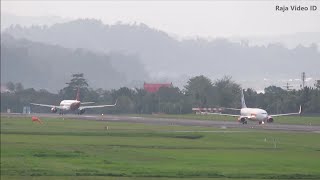 preview picture of video 'Lion Air Landing dan Batik Air Take Off di Bandara Pattimura Kota Ambon Maluku'
