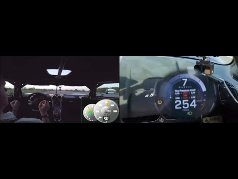 Koenigsegg One:1 Vs Jesko Absolut 0-340 km/h Acceleration Comparison 