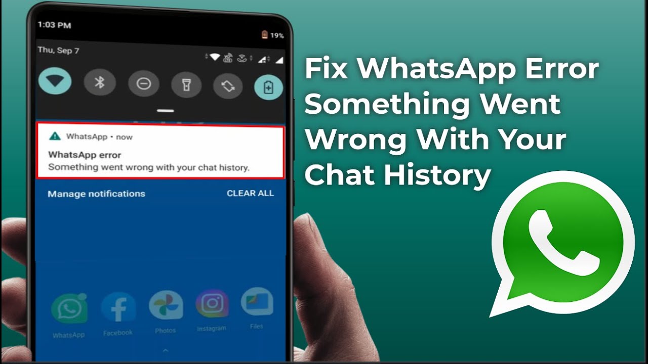 How to Fix WhatsApp Error Something Went Wrong With Your Chat History | Android