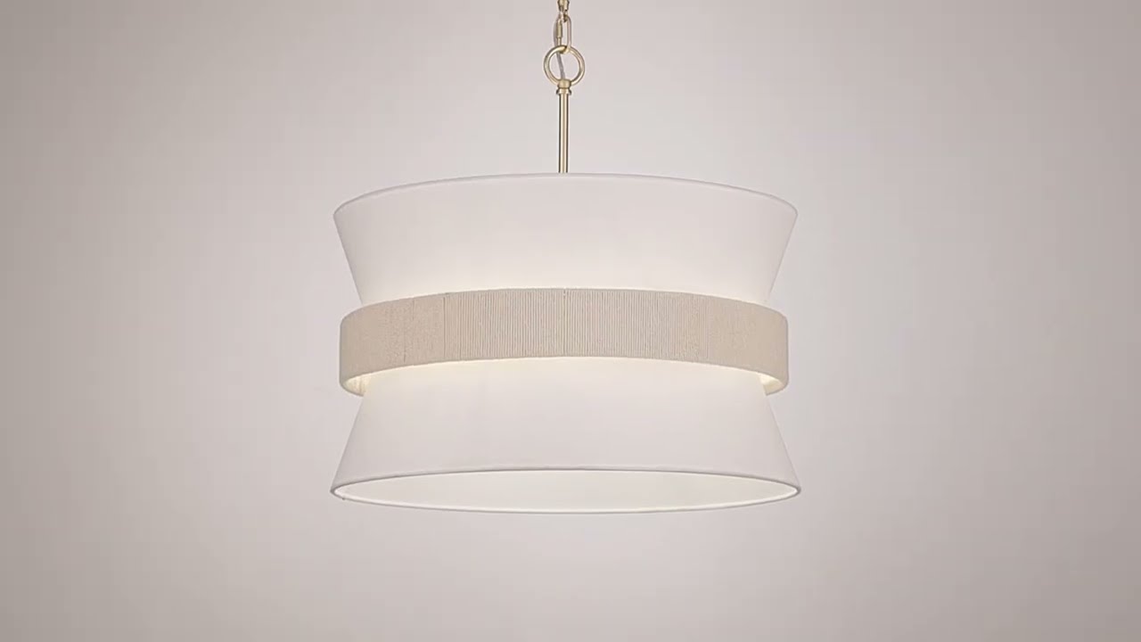 Video 1 Watch A Video About the Possini Euro Manila Abaca Rope Brass 4 Light Pendant Light
