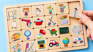 Match Tools and Build Professions 👩🍳🧰 Fun Jobs Learning Game