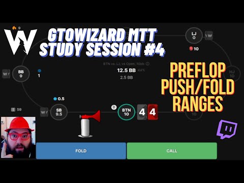 Training Push/Fold Ranges With GTOWizard! - Questje's MTT Poker Study Session #4