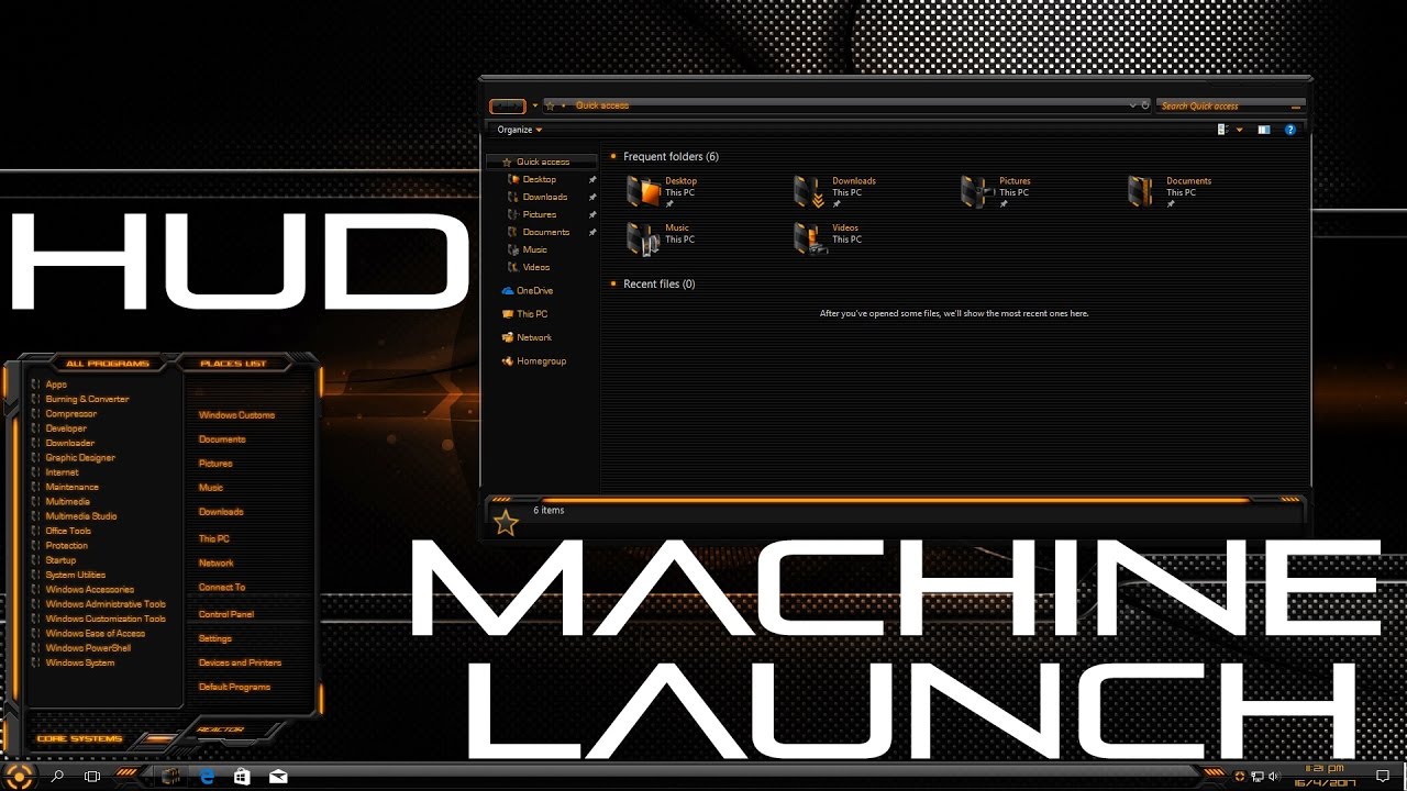 Windows 10 Theme - HUD Machine Launch